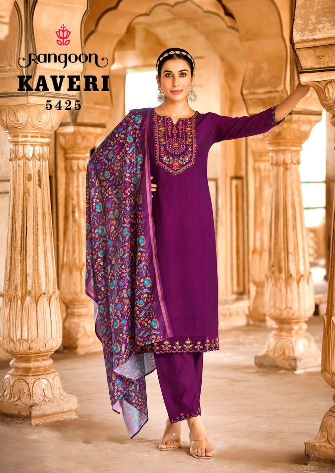 Kaveri By Rangoon Viscose Embroidery Readymade Suits Wholesale Shop In Surat